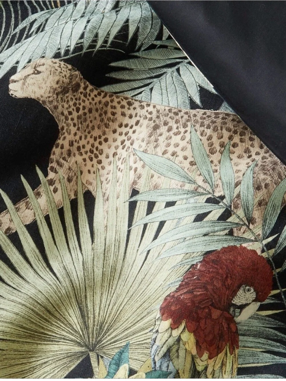 Tropical Jungle Print cal king Duvet Cover in Black and Green from CB2